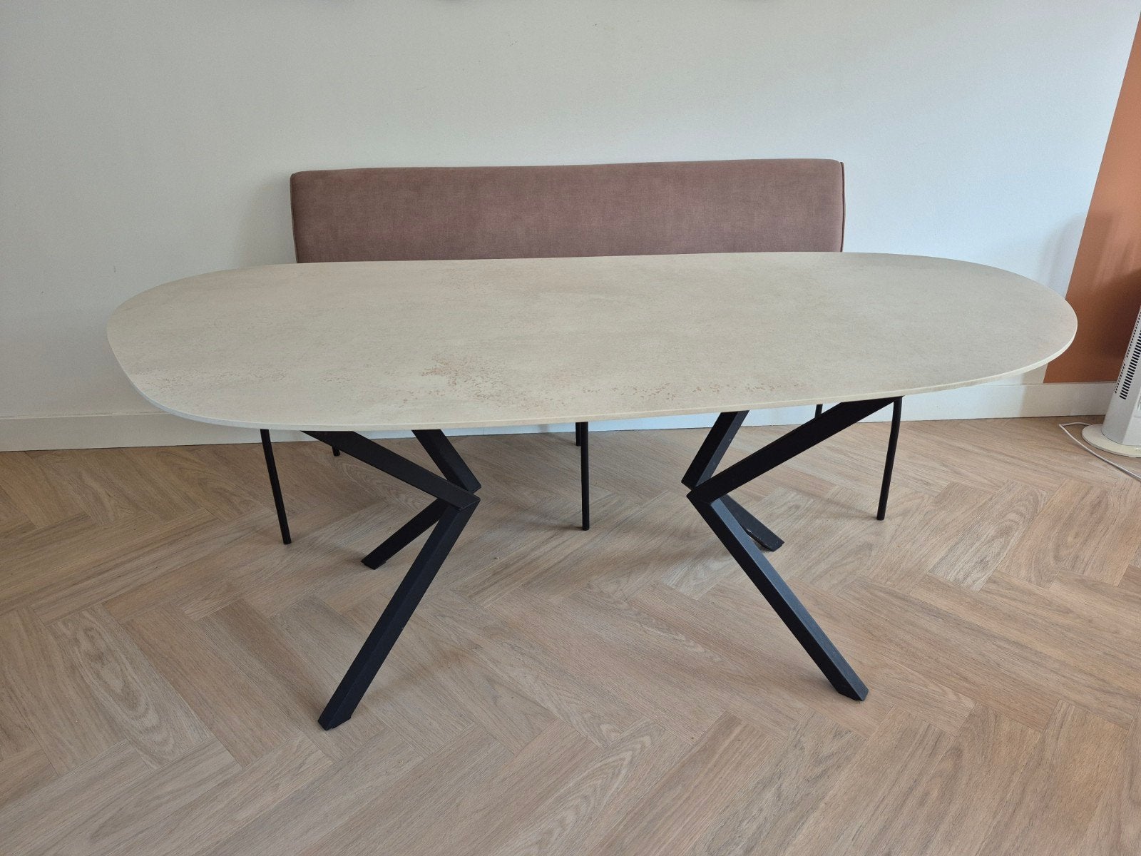 Zo goed als nieuwe keramische eettafel 90x190cm, Ophalen, Overige materialen, 50 tot 100 cm, Zo goed als nieuw