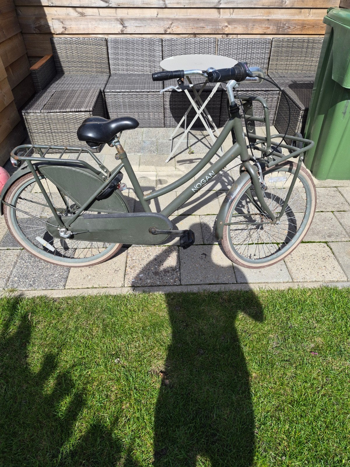 Nogan kinder fiets met voordrager - Olijfgroen, Ophalen, Gebruikt, Overige merken