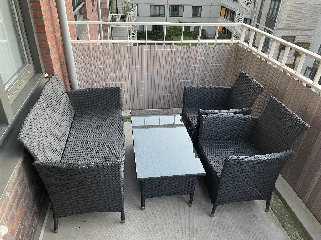tuinset - tuintafel en stoelenset, Ophalen, 4 zitplaatsen, Kunststof, Gebruikt
