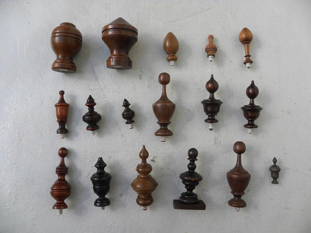 Doos Y, Houten tollen, opzetstukken, torentjes, schoorsteent, Ophalen of Verzenden