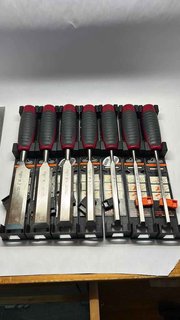 Nooitgedagt beitelset beitels  ( + 5 nieuwe schuurstokken ), Nooitgedagt, Nieuw, Ophalen of Verzenden, Nvt