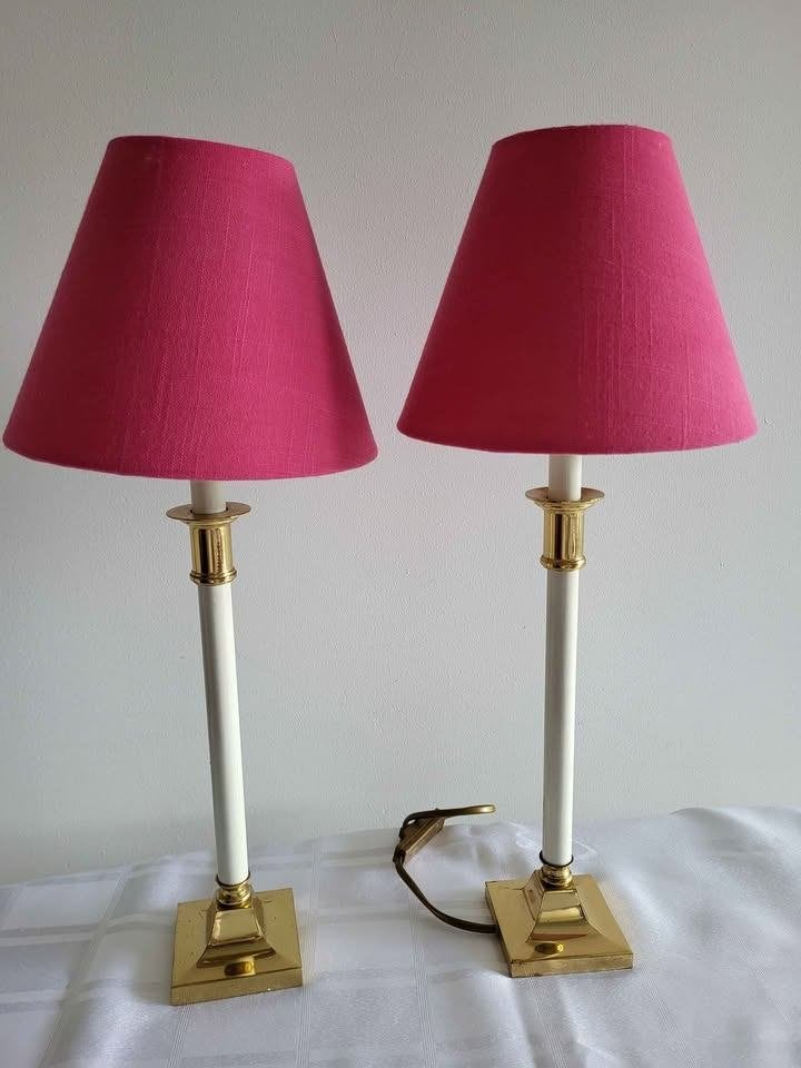 2 vintage messing tafellampen, Hollywood Regency-stijl, 1960, Ophalen