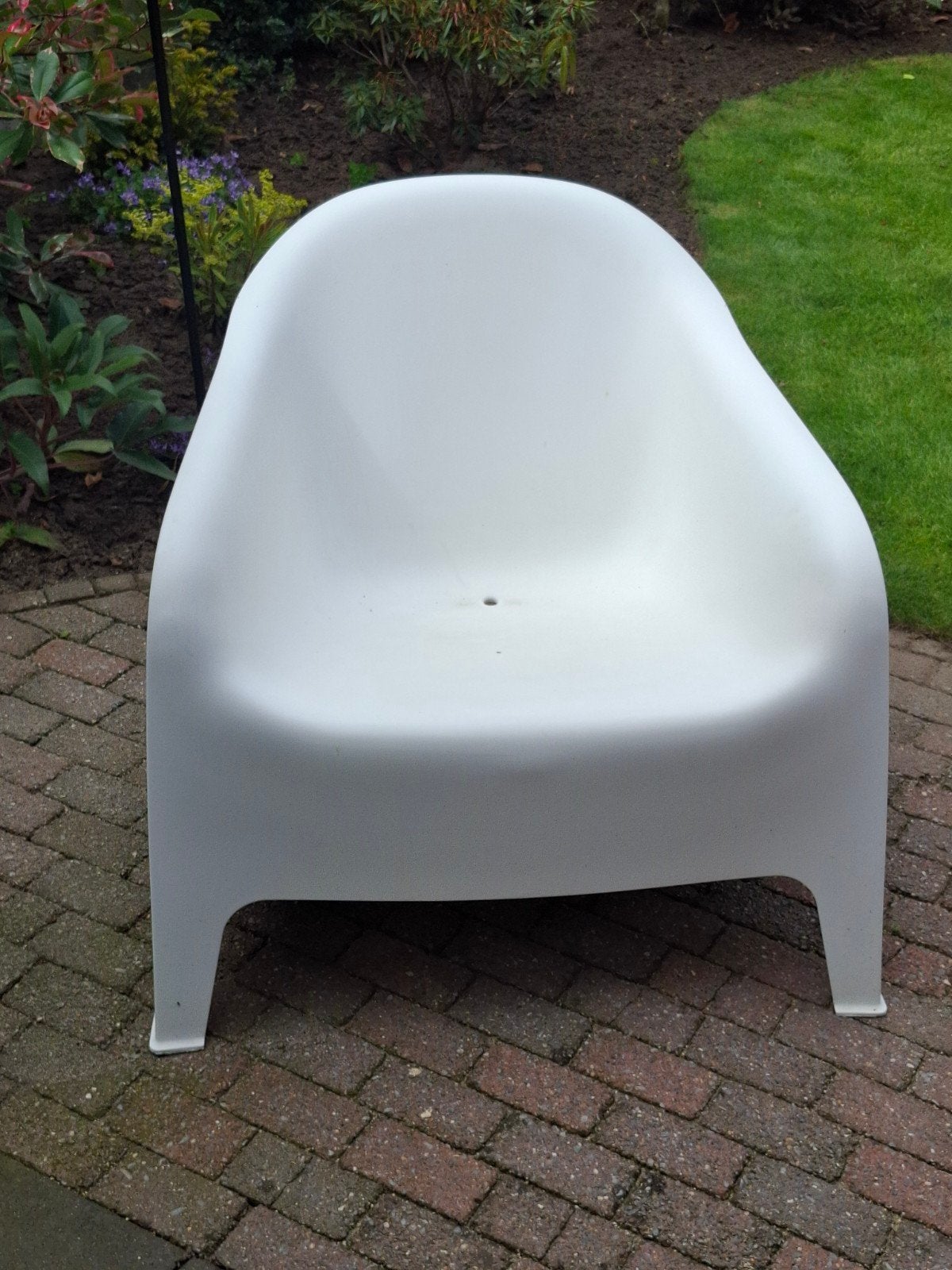 2 Witte kunststof tuinstoelen - Ikea, Tuin en Terras, Tuinstoelen, Ophalen, Gebruikt, Kunststof