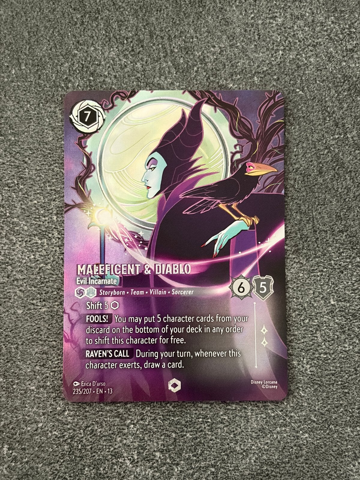 Lorcana Maleficent & Diablo Enchanted 237/207 Attack of the, Hobby en Vrije tijd, Verzamelkaartspellen | Overige, Ophalen of Verzenden