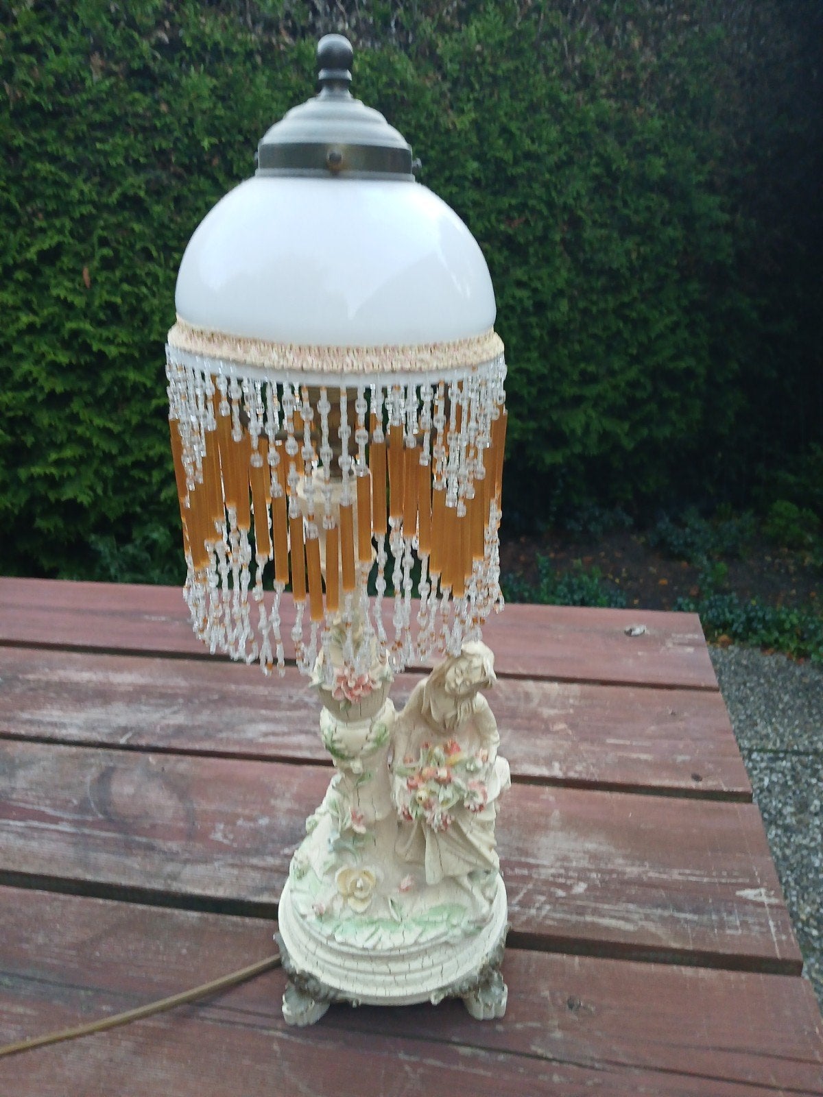 Resin lampenvoet incl kap., Antiek en Kunst, Ophalen of Verzenden