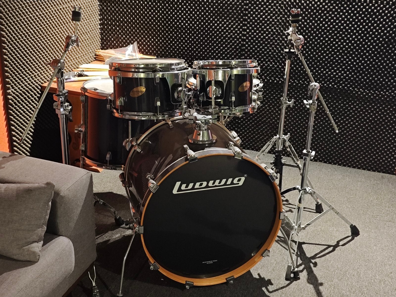 Ludwig Accent CS Custom Elite in de kleur gloss zwart, Ophalen, Zo goed als nieuw, Ludwig