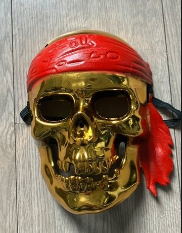 Halloween masker skelet piraat goud, Ophalen of Verzenden, Overige maten, Halloween