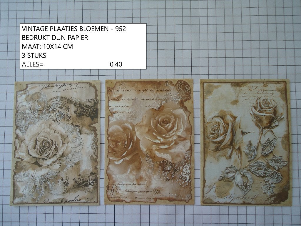 ❤️❤️vintage plaatjes bloemen 952 ( alleen verzenden, Ophalen, Nieuw, Overige thema's, Knipvel