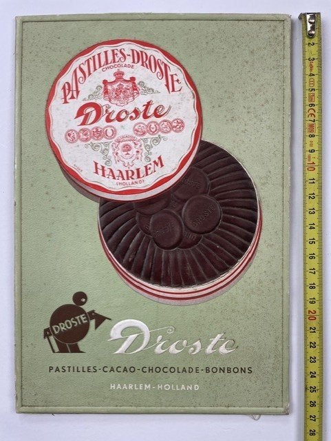 reclame schildje Droste Cassandre 1930 (laatste!), Verzamelen, Ophalen of Verzenden, Gebruikt, Reclamebord