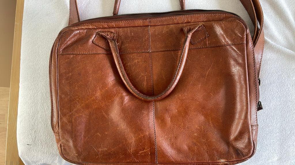 Cowboysbag Leren Laptoptas/Aktetas - Bruin, Motoren, Ophalen, Gebruikt