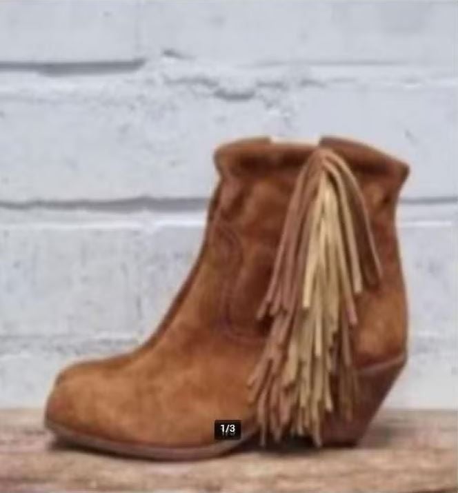 Sam Edelman - Suedeleren fringelaarsjes maat 36 - Nieuw, Kleding | Dames, Schoenen, Bruin, Verzenden, Sam Edelman, Lage of Enkellaarzen
