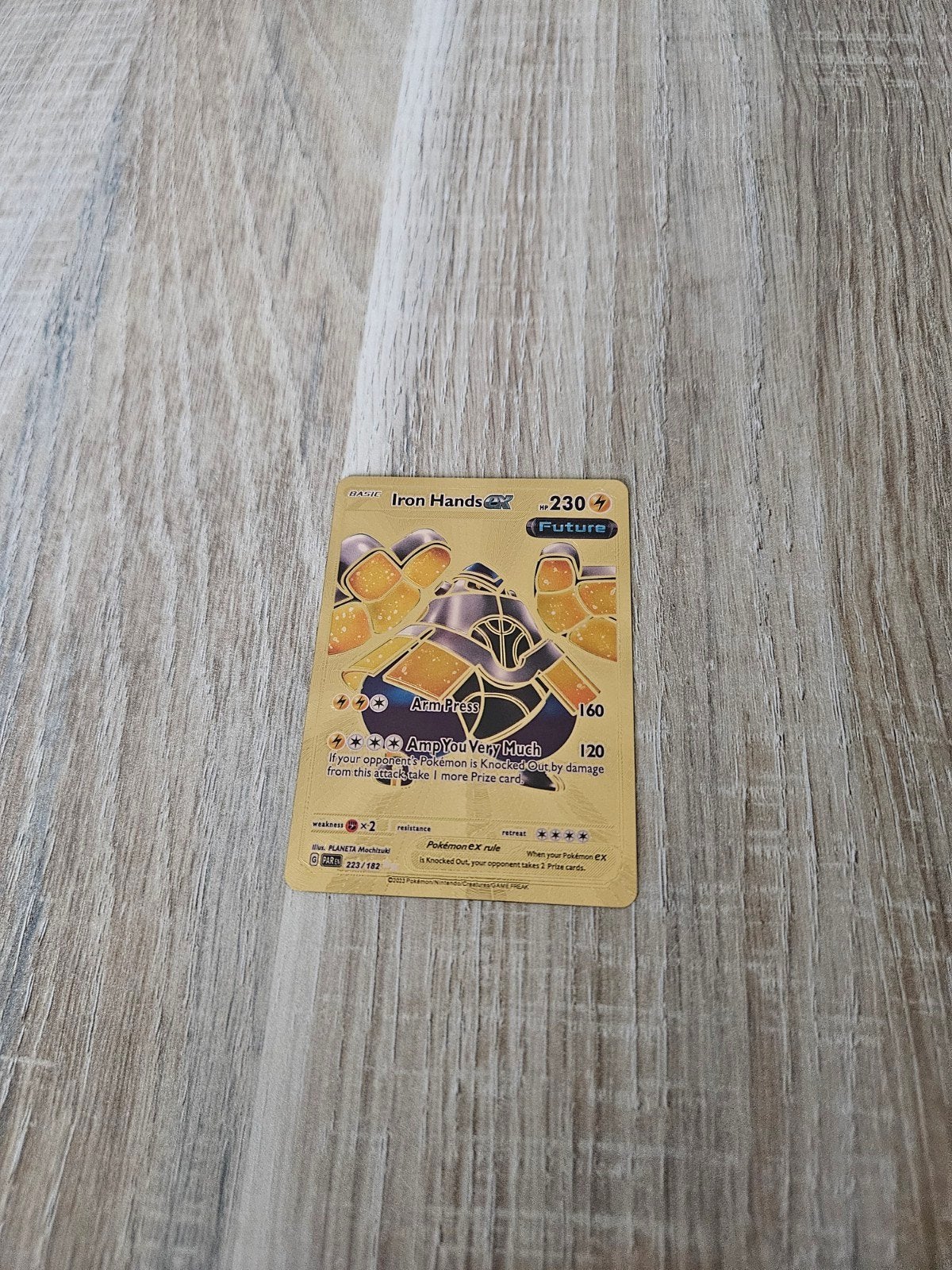 Iron Hands EX gold metal pokemon card, Ophalen of Verzenden, Zo goed als nieuw