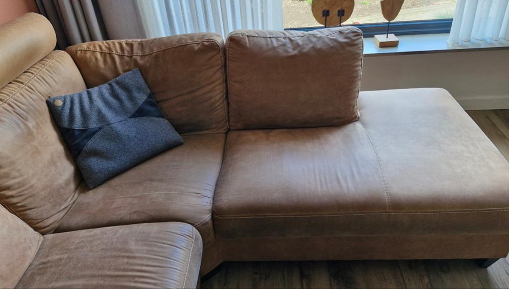 Prima comfortabele  Hoekbank - 2e hands, Huis en Inrichting, Gebruikt, Hoekbank, 300 cm of meer, 75 tot 100 cm