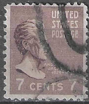 USA 1938 - Yvert 377 - Andrew Jackson - 7 c. (ST), Verzenden, Gestempeld, Noord-Amerika