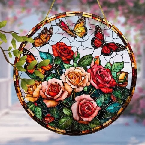 Raamhanger Rozen met Vlinders, Ophalen of Verzenden, Nieuw