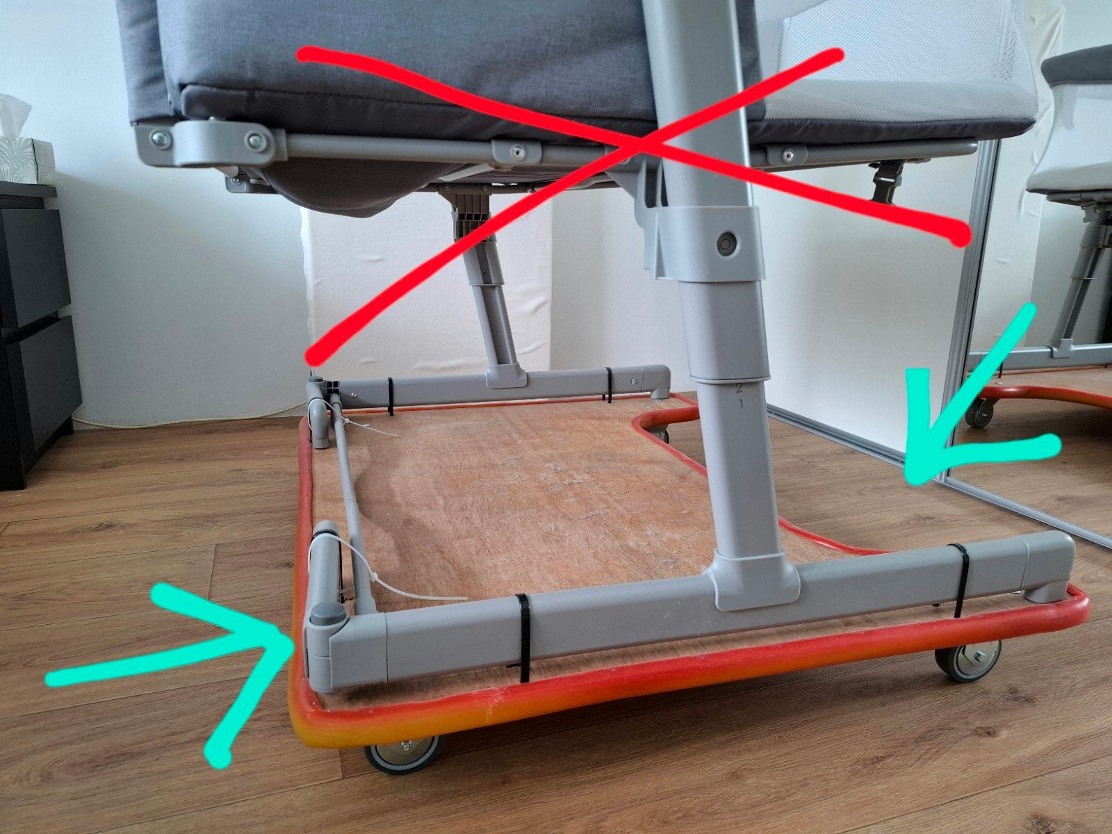Chicco Next2Me twins cosleeper rijplank, zonder cosleeper, Ophalen, Wieg