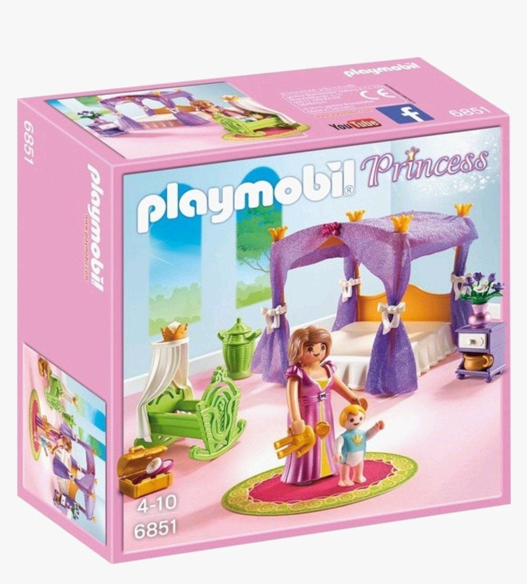 Playmobil Princess 6851 Prinses met wiegje en bed, Complete set, Overige typen, Ophalen of Verzenden, Zo goed als nieuw