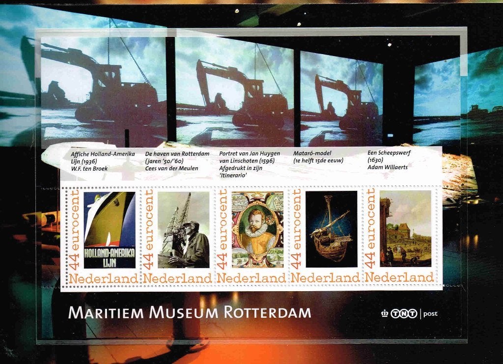Maritiem Museum R'dam carnet/vel 5 persoonlijke zegels 44/p8, Postzegels en Munten, Verzenden, Na 1940, Postfris