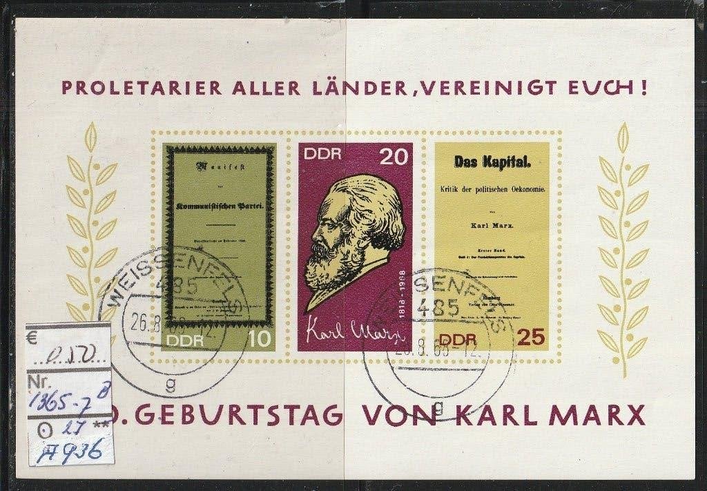 DDR Marx Blok 27 Michel 1365 Nr.A936g, Verzenden, DDR, Gestempeld