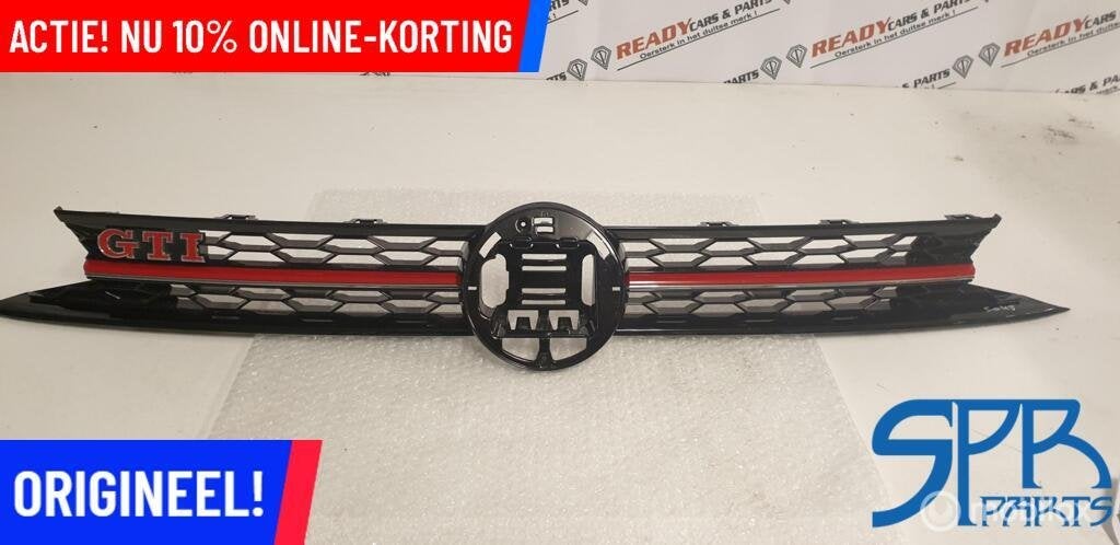 POLO 2G GTI AW1 HOOGGLANS ZWART Grille ROOD GTI LOGO EMBLEEM, Auto-onderdelen, Gebruikt, Volkswagen, Ophalen of Verzenden, Volkswagen