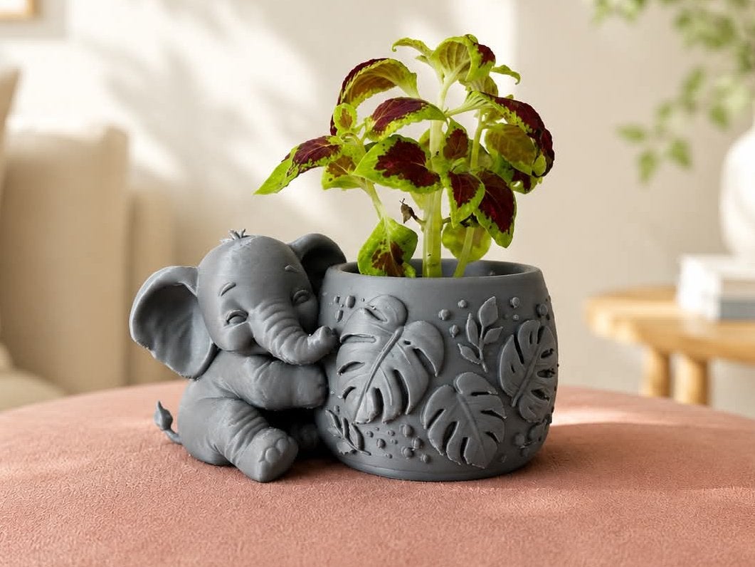 Leuke olifant bloempot houder - zonder plant, Tuin en Terras, Bloempotten, Overige materialen, Ophalen of Verzenden, Overige vormen