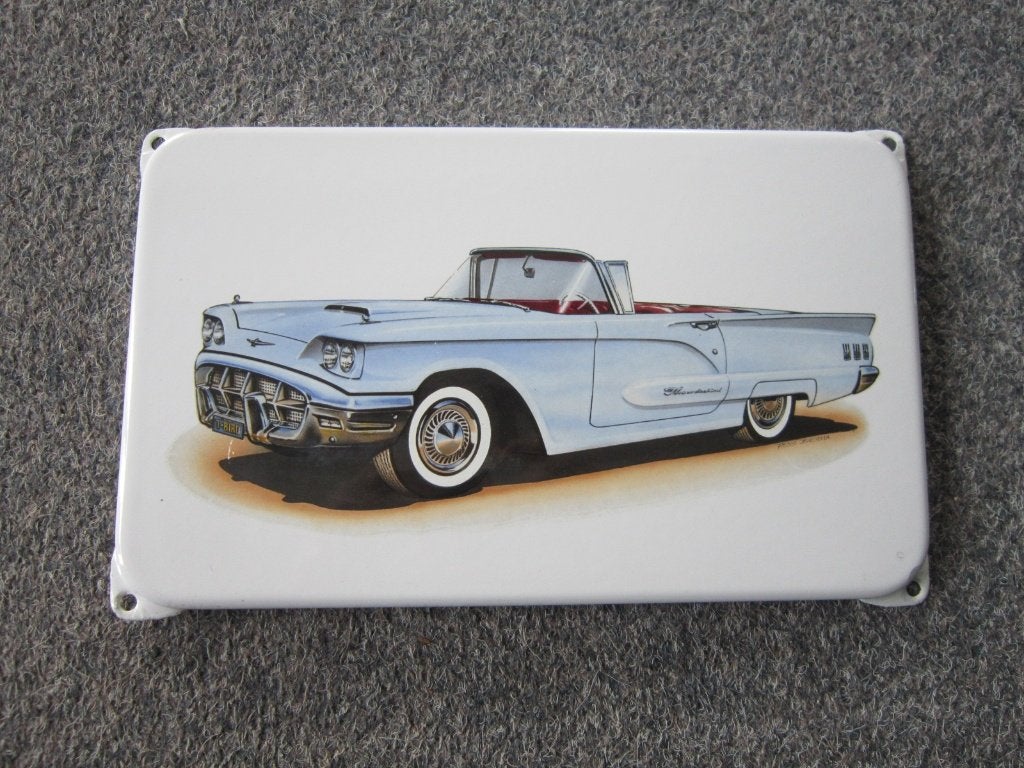 FORD THUNDERBIRD EMAILE RECLAMEBORD, Ophalen, Gebruikt, Reclamebord