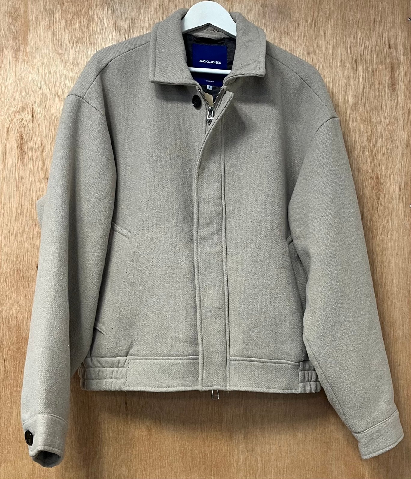 Jack & Jones winterjas wol beige - Maat L, Ophalen of Verzenden, Nieuw, Maat 52/54 (L), Beige