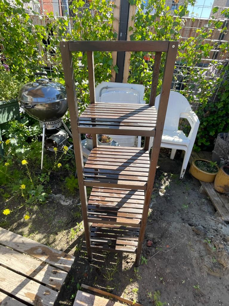 Gratis af te halen: houten handdoekenrek / opbergrek, Ophalen, Gebruikt