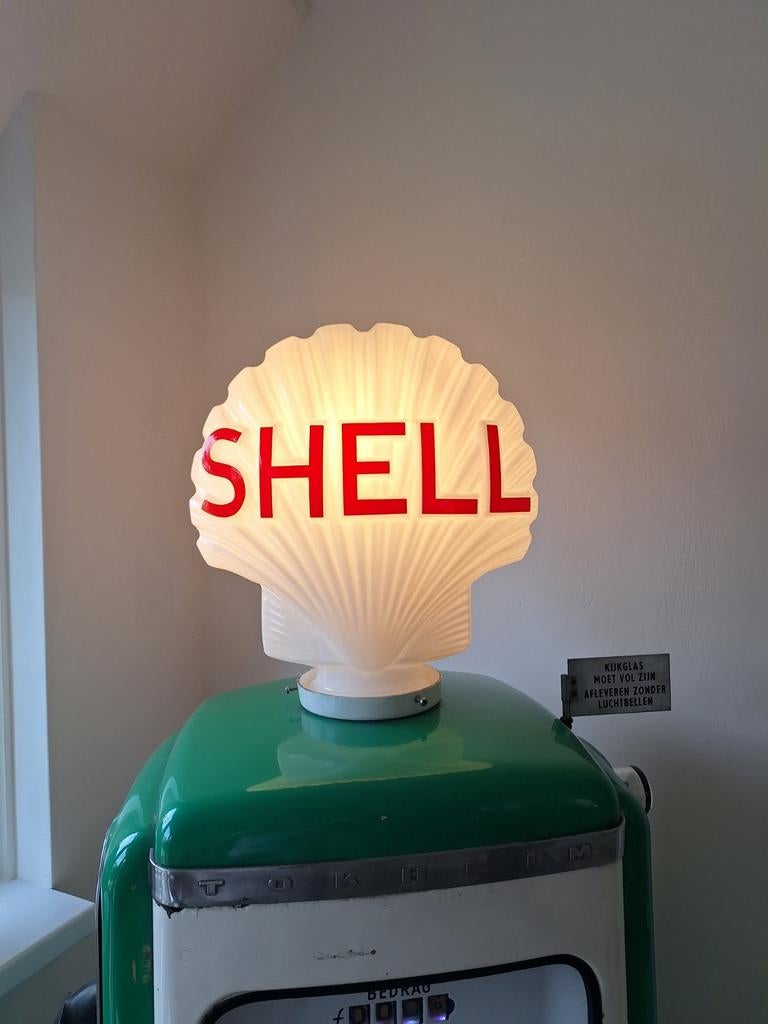 Shell globe volledig glas benzinepomp, Verzamelen, Ophalen, Zo goed als nieuw, Auto's