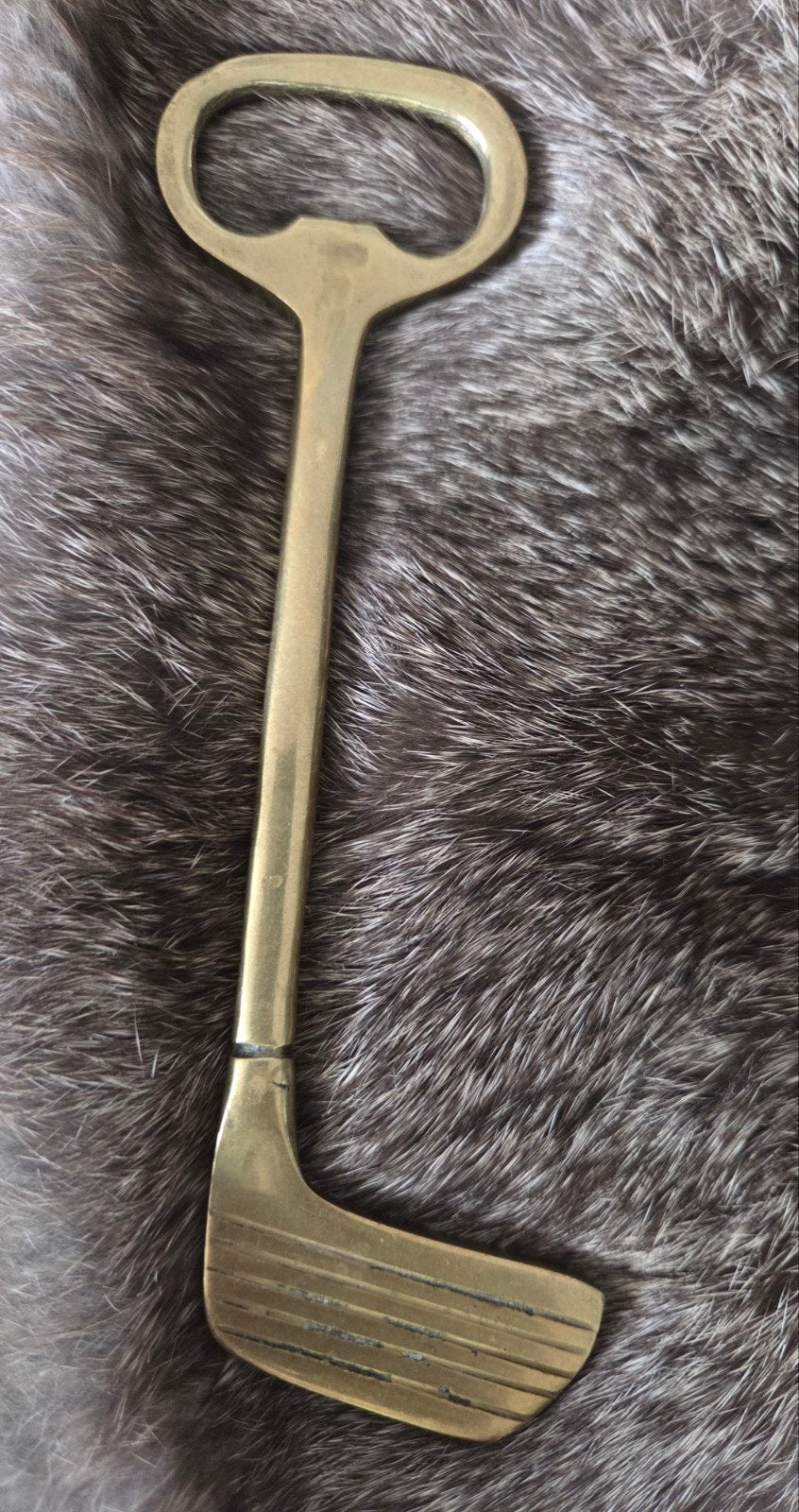 Vintage messing flesopener golfclub – Mid-Century barware, Ophalen