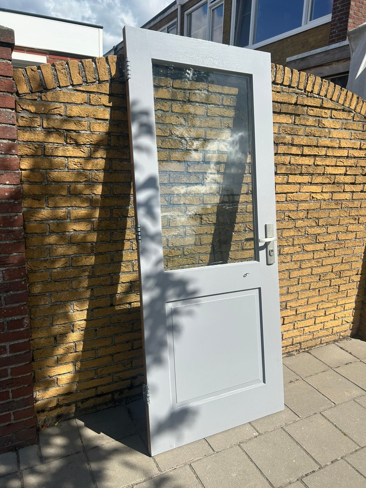 Achterdeur hardhout 875 x 2115   He ++ glas, Doe-het-zelf en Verbouw, Deuren en Horren, Ophalen, 200 tot 215 cm, Glas, Buitendeur