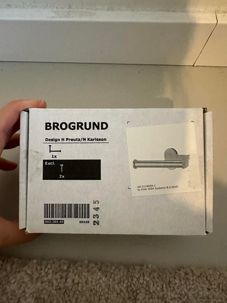 IKEA BROGRUND WC rolhouder - Nieuw in doos, Huis en Inrichting, Ophalen of Verzenden, Nieuw, Grijs, Overige typen