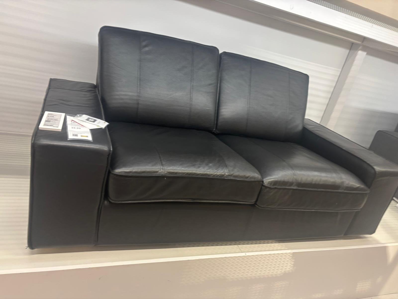 Ikea bank leer, Huis en Inrichting, Ophalen, Tweepersoons, Zo goed als nieuw, Minder dan 150 cm