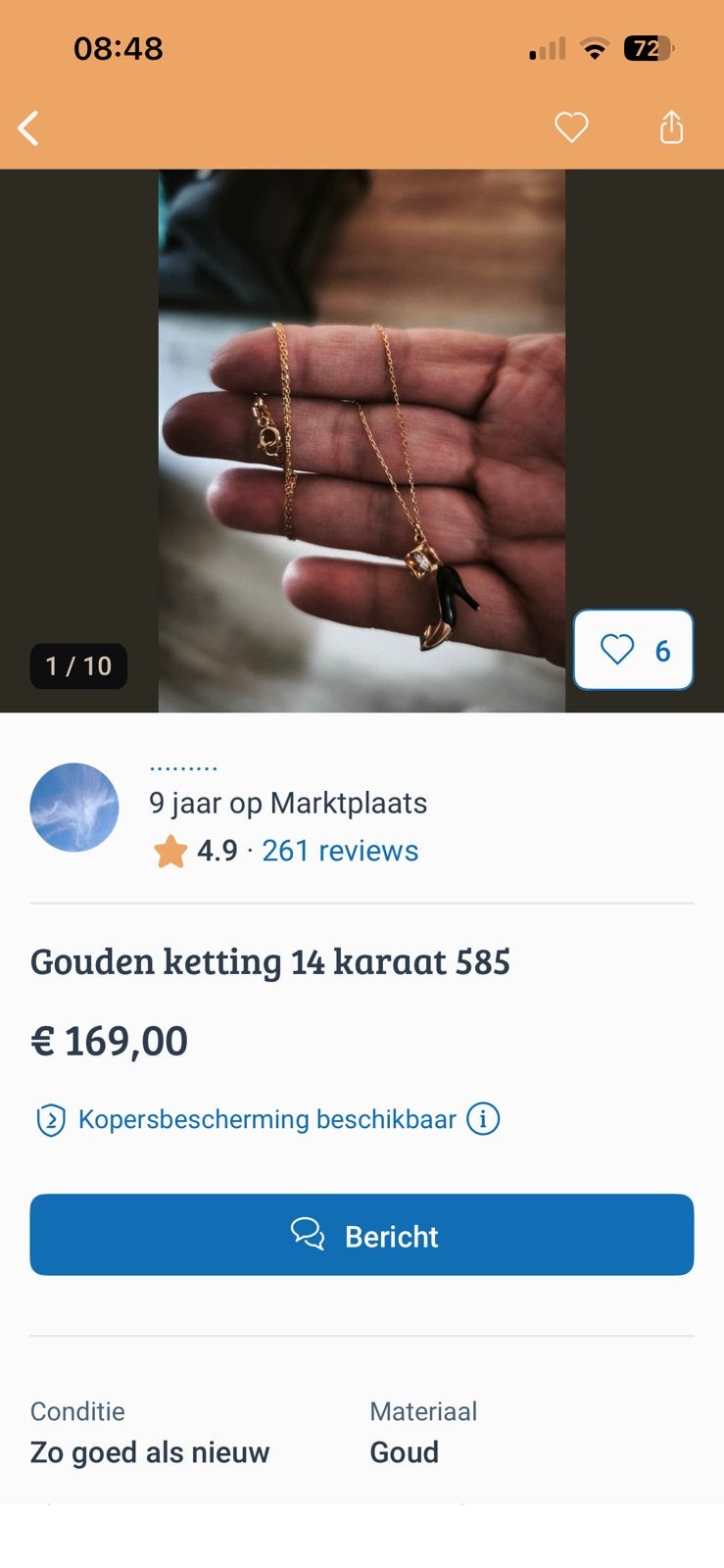 Gouden ketting, Sieraden, Tassen en Uiterlijk, Kettingen, Ophalen of Verzenden, Goud, Overige materialen