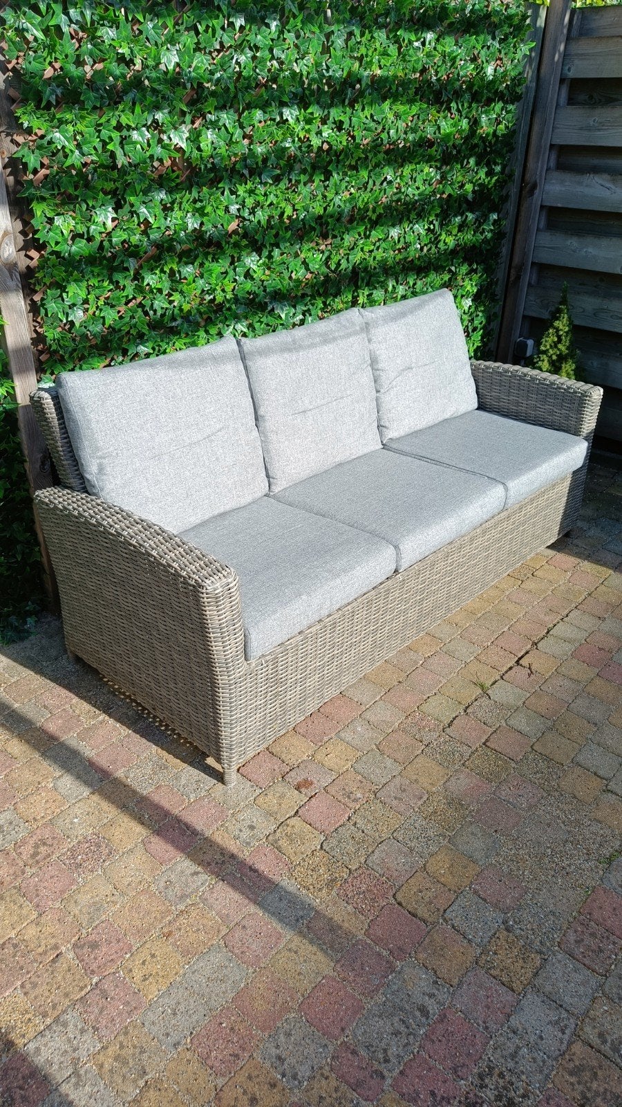 Loungebank wicker Intratuin compleet met kussens, Ophalen, Gebruikt, Wicker