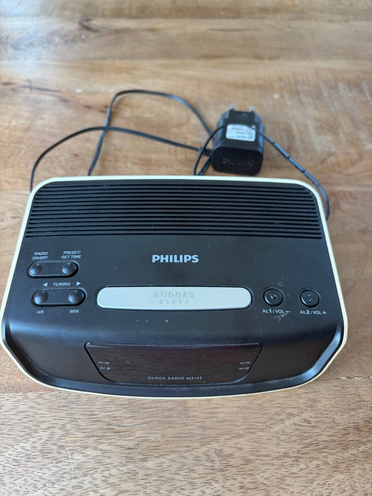 Philips AJ3123 Wekkerradio - Zwart/Wit, Ophalen of Verzenden, Gebruikt, Radio