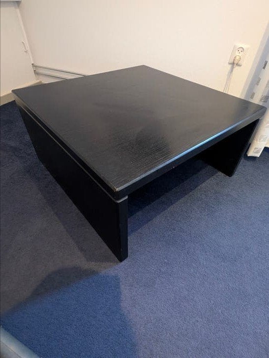 Zwarte Eiken Salon Tafel - 80x80x35 cm - Zeer Goede Staat, Ophalen, 50 tot 100 cm, 50 tot 100 cm, Zo goed als nieuw