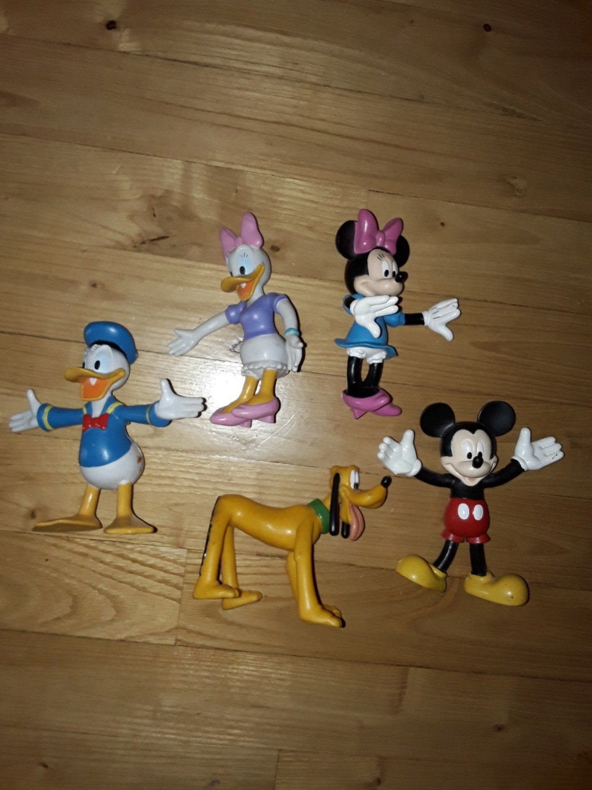 5 rubberen Disney figuren, Verzamelen, Disney, Ophalen of Verzenden, Mickey Mouse, Gebruikt, Beeldje of Figuurtje