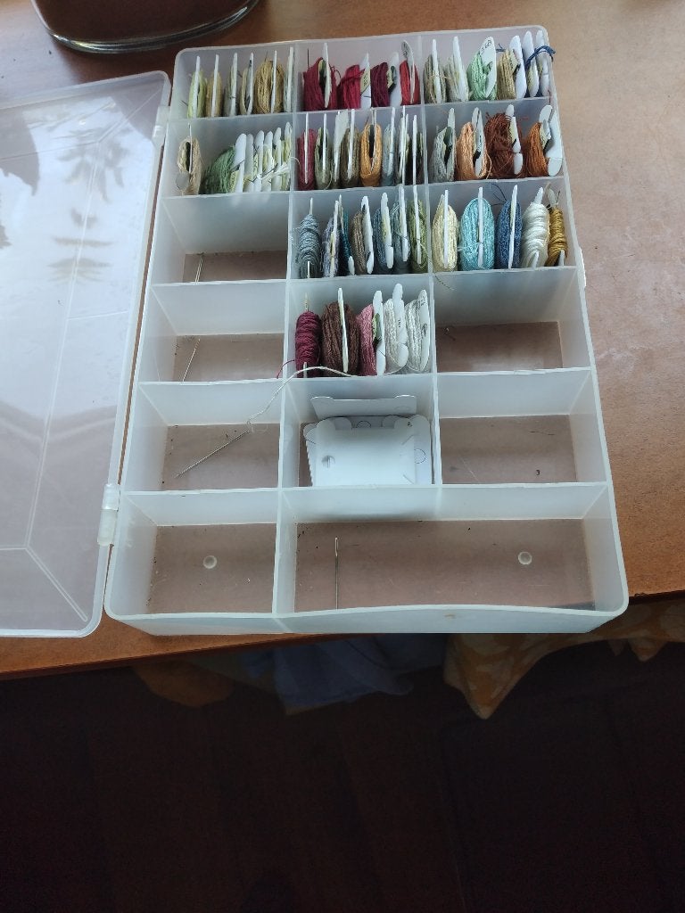 borduurgaren in doos, Hobby en Vrije tijd, Ophalen of Verzenden, Zo goed als nieuw, Handborduren, Borduurgaren of Zijde