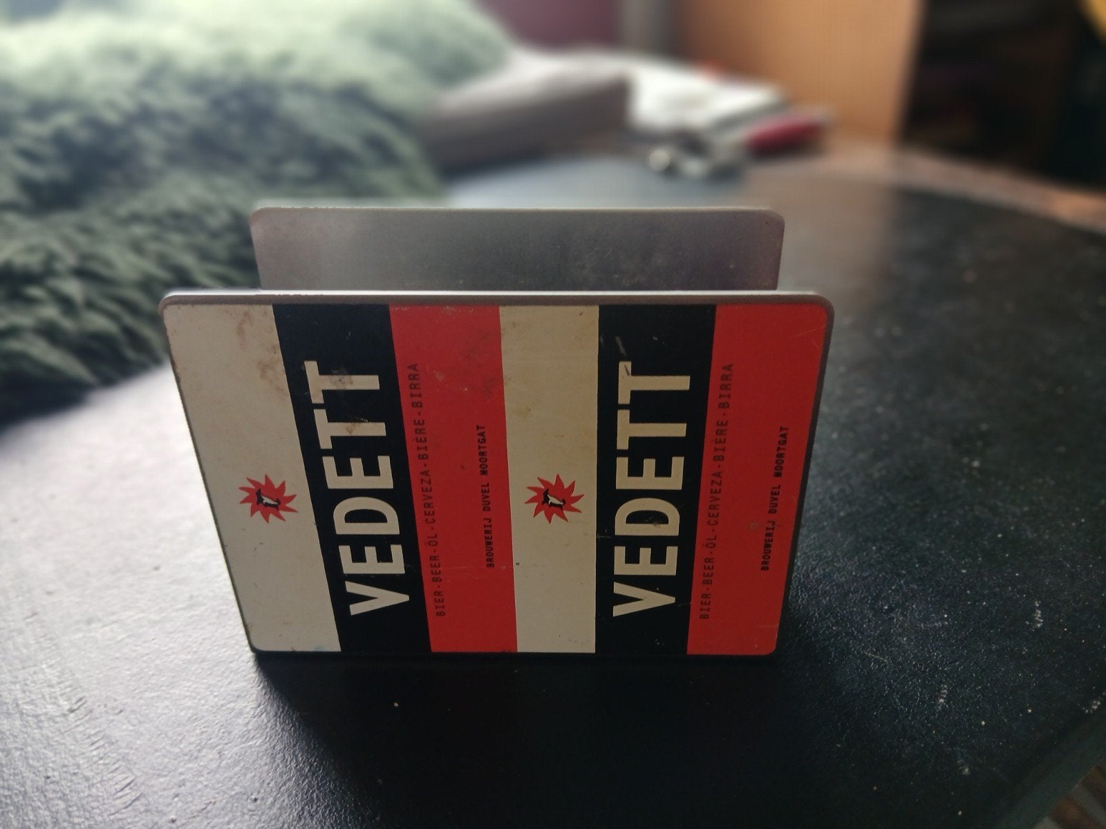 Vintage Vedett Servettenhouder - Metaal, Ophalen, Vintage, Gebruikt, Meerkleurig