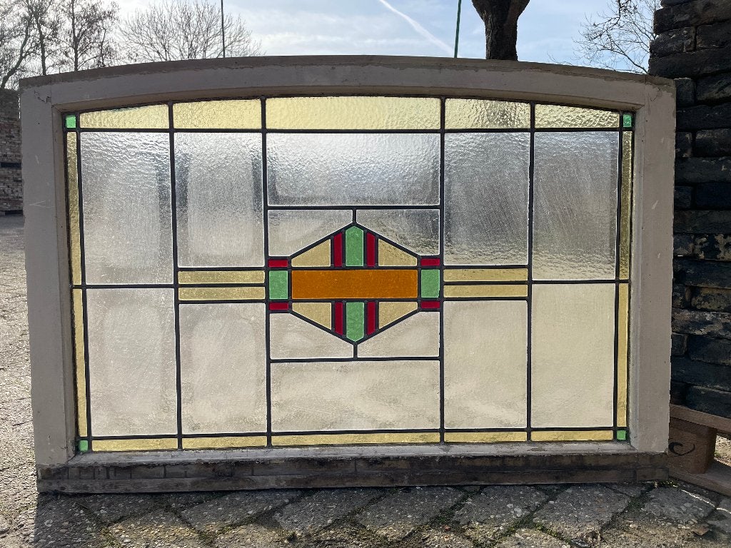 4 Antieke glas in lood ramen 120x80cm., Ophalen