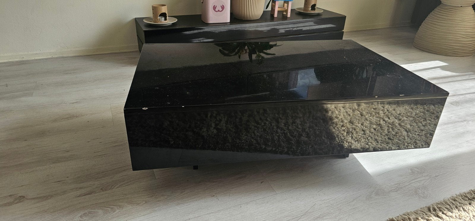 Bieden Zwarte Salontafel - Modern Design, Overige materialen, Gebruikt, 50 tot 100 cm, Modern