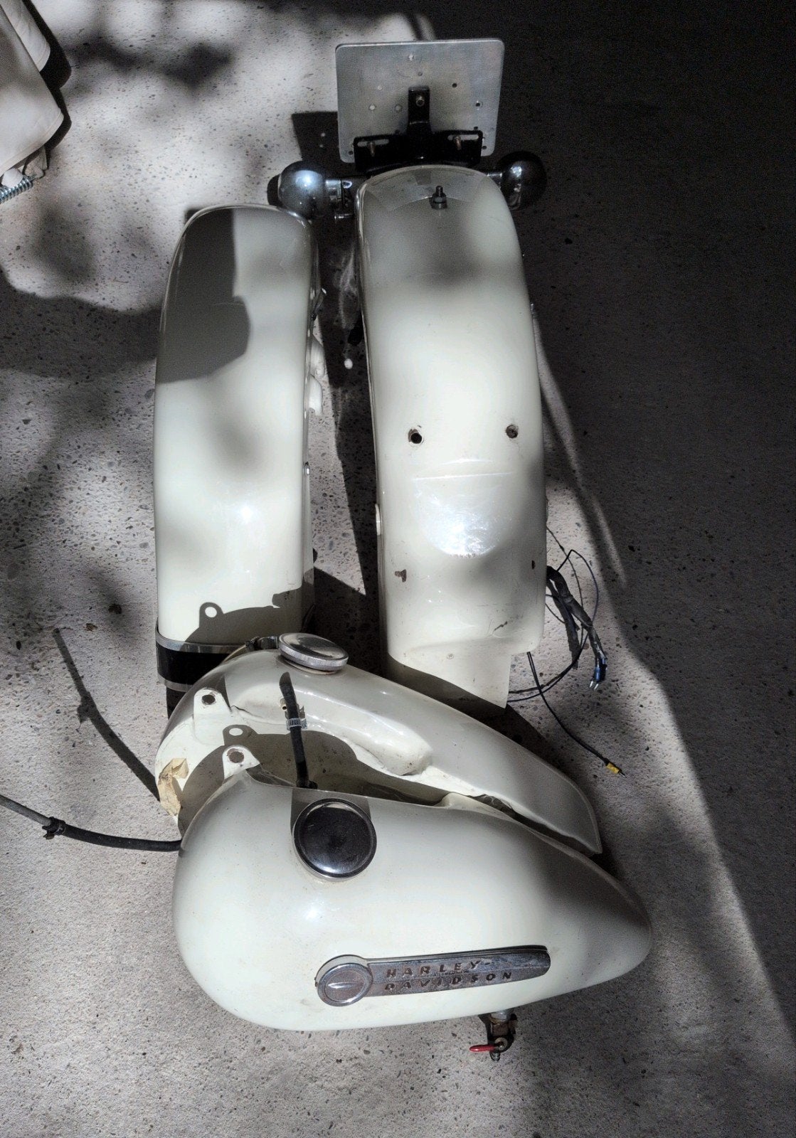 shovelhead spuitset tank spatbord chopper flh electra, Ophalen of Verzenden