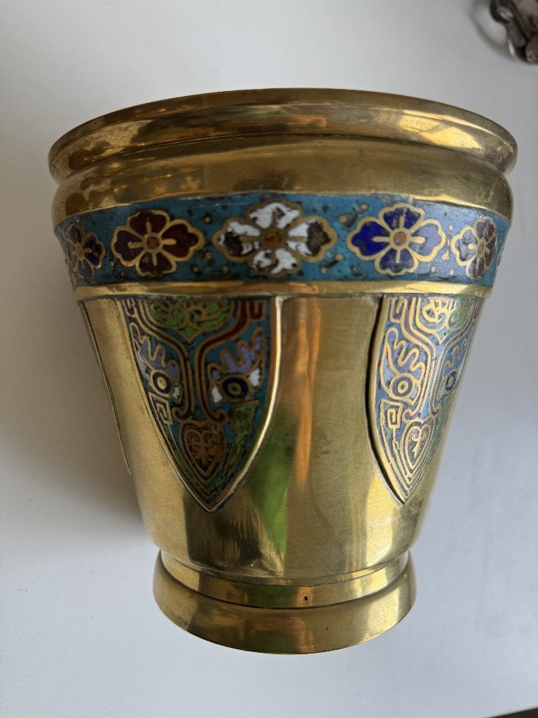 Messing Pot met decoratie, Antiek en Kunst, Antiek | Koper en Brons, Ophalen of Verzenden, Koper