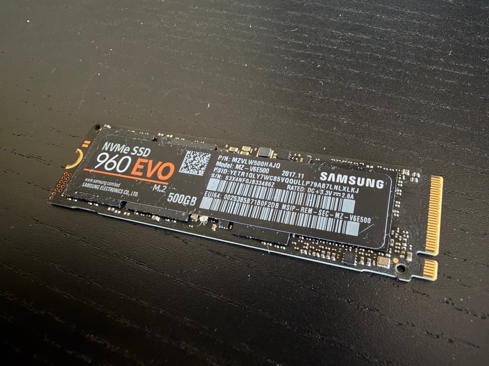 Samsung 960 EVO NVMe SSD 500GB, Computers en Software, Harde schijven, Intern, Gebruikt, Server, SSD