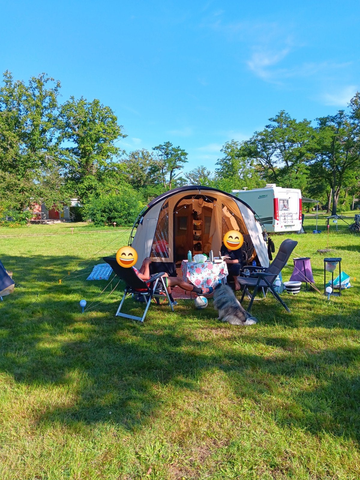 Obelink Manitoba 4 TC tunneltent - nog in goede staat, Caravans en Kamperen, Ophalen, Tot en met 4