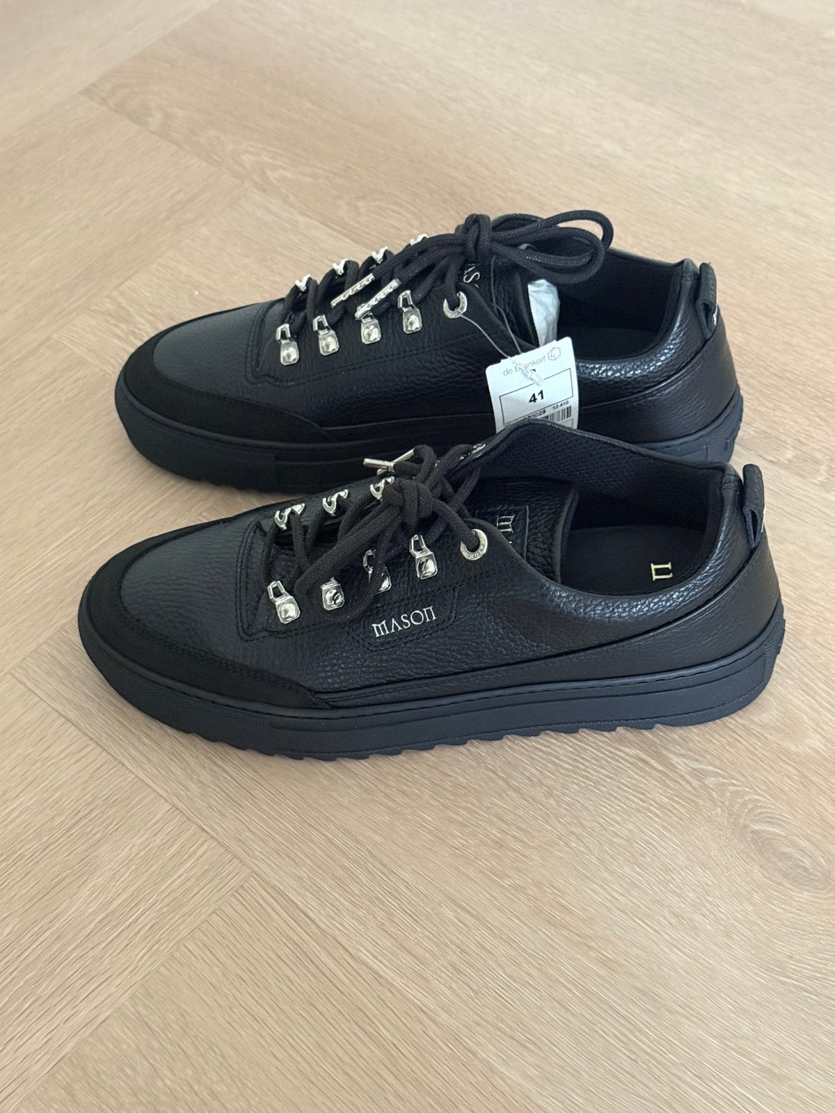 Mason Garments Torino Black Leather Nubuck, Zwart, Nieuw, Ophalen of Verzenden, Sneakers of Gympen