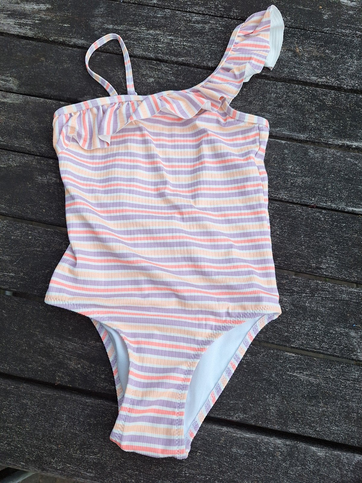 Hema Badpak gestreept maat 122/128, Kinderen en Baby's, Kinderkleding | Kinder-zwemkleding, Meisje, Badpak, Zo goed als nieuw