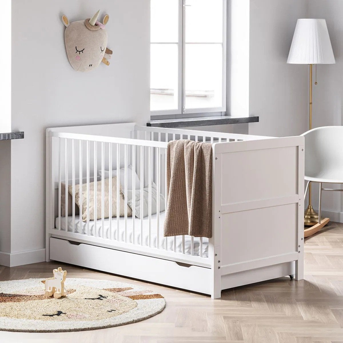Petit Amelie Meegroeibed, Kinderen en Baby's, Kinderkamer | Bedden, Gebruikt, Minder dan 140 cm, 70 tot 85 cm, Lattenbodem, Matras