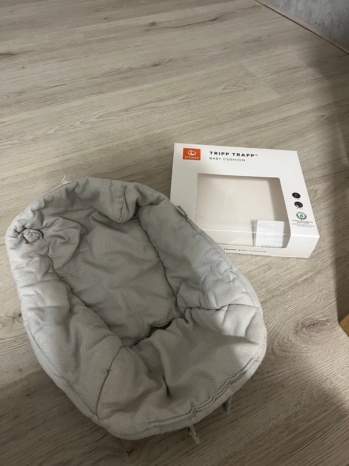 Stokke Tripp Trapp Baby Cushion Zitkussen Grijs, Ophalen of Verzenden, Zo goed als nieuw, Meegroeistoel, Stoelverkleiner